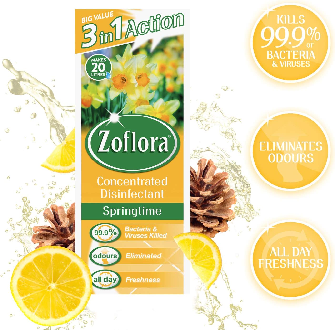 Zoflora Springtime Concentrated Multipurpose Disinfectant Liquid, 1 x 500 ml,Antibacterial & Multi-Surface Cleaner - Image 4