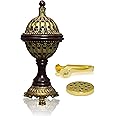 AM Lux Globe Incense Burner - Bakhoor Cone Holders | Insence bukhoor Burners| Frankincense Burner Charcoal | Mabkhara | for Office & Spiritual Décor (Bronze)