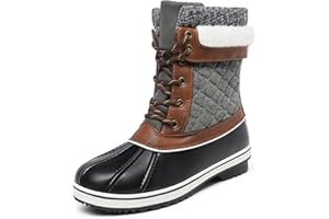 DREAM PAIRS Women's Snow Winter Boots Mid Calf Waterproof Duck Warm Outdoor Winter Boots Shoes