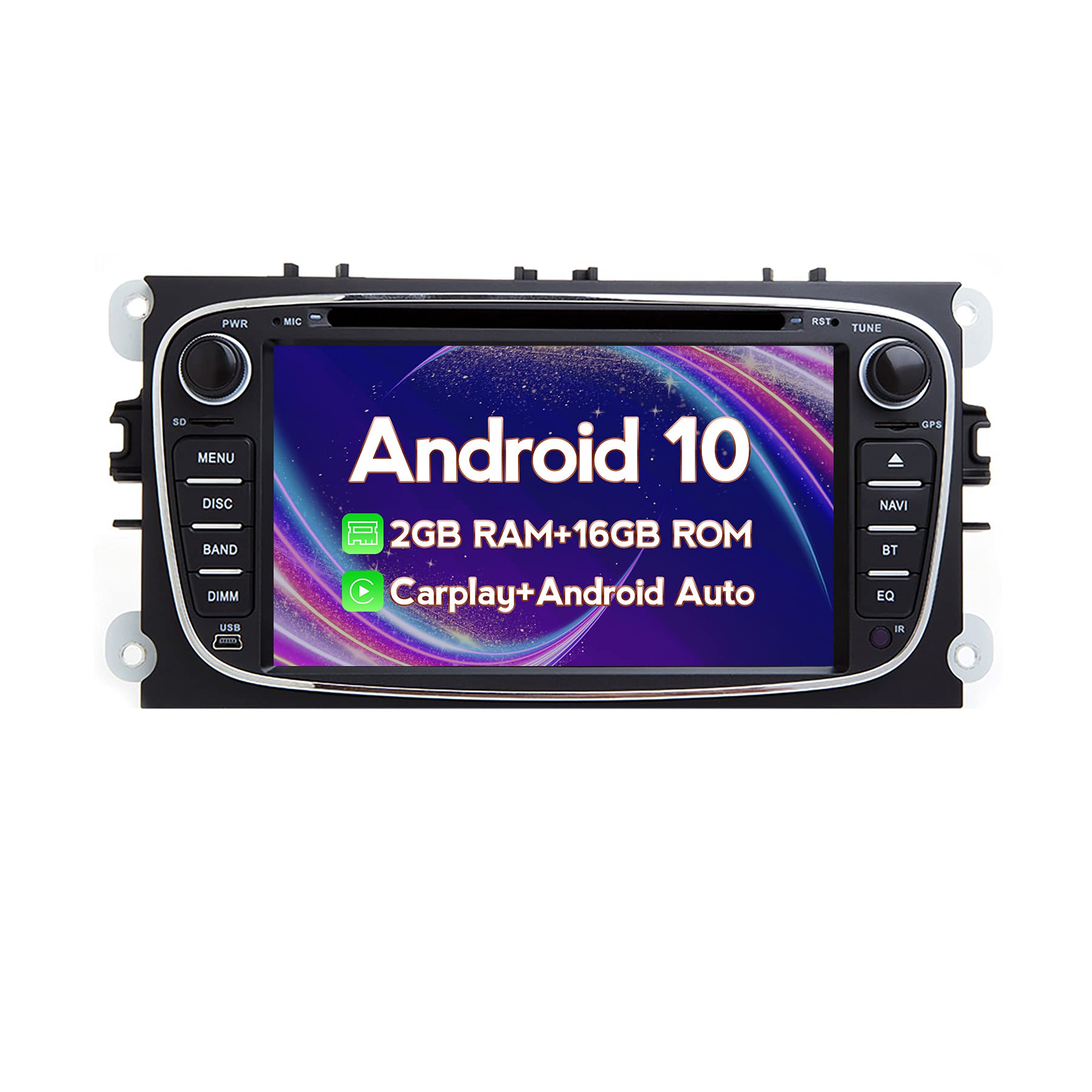 Android 10 Car Multimedia System DVD Player for FORD Focus S-MAX Mondeo C-MAX Galaxy with CarPlay and Android Auto WIFI 4G Bluetooth Radio