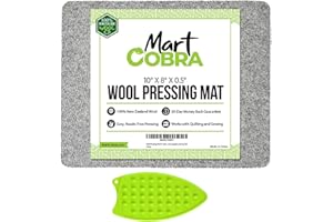 MART COBRA Wool Pressing Mat for Quilting Supplies 10" x 8", Wool Ironing Mat for Quilters, Sewing Machine Muffling Ironing Pad, Sewing Supplies and Accessories, Notions Iron Pad