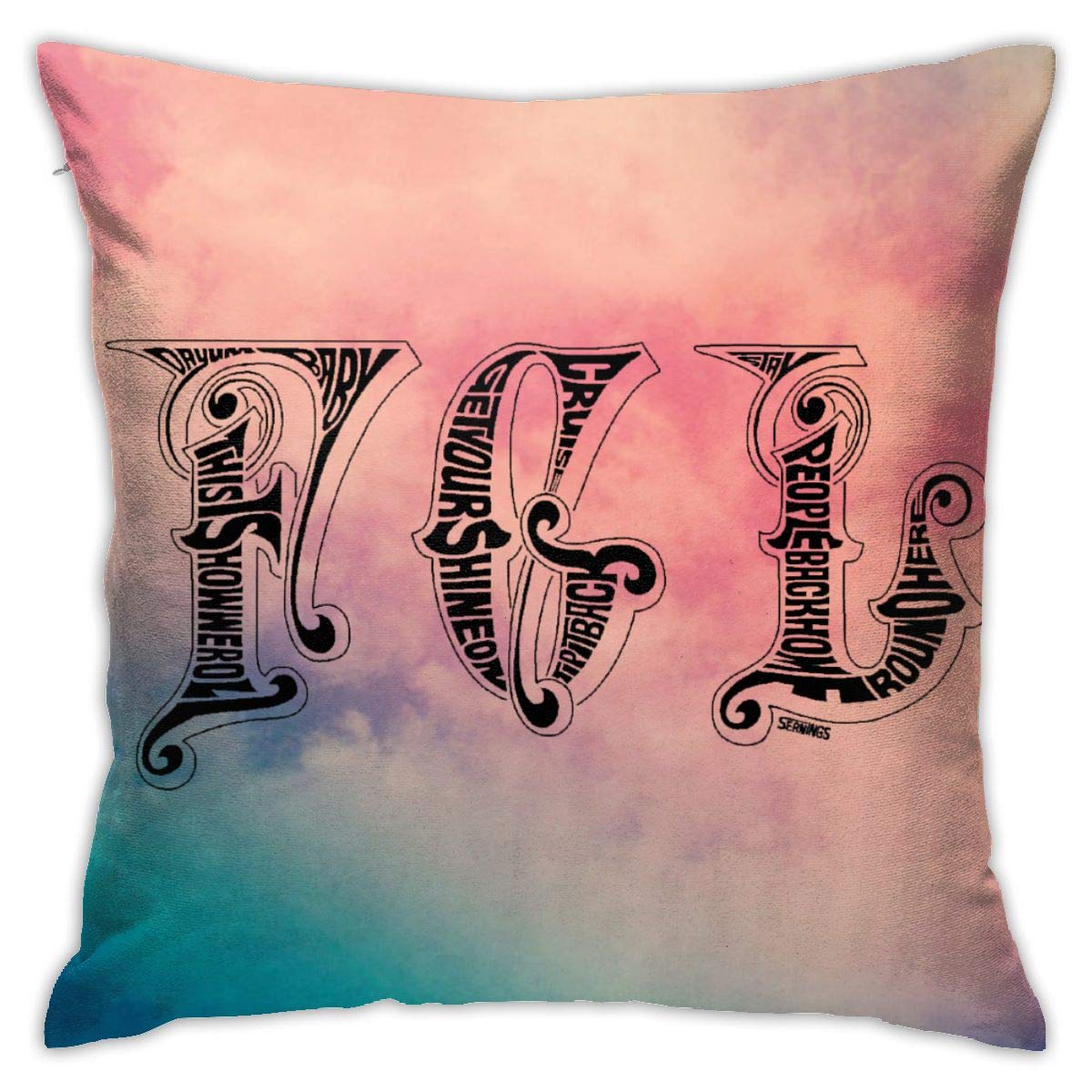 Lunjuito Custom Polyester Pillow Cases Florida Georgia Line Decorating Printed Zippered Cushion Cover Case 18x18 Inch(Two Sides Printed)