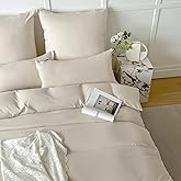 Amolavet Beige Duvet Cover King Size Ultra Soft Brushed Microfiber- King Duvet Cover 3 Pieces Set: 1 Duvet Cover 104x90 with Zipper Closure + 2 Pillow Shams - Comforter Cover King Size