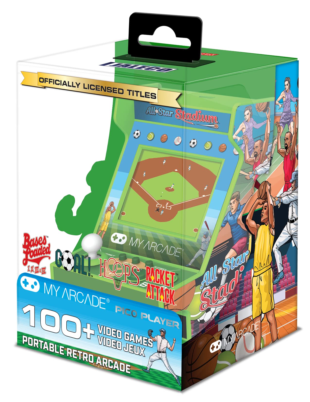 My Arcade All Star Stadium Pico Player- Fully Playable Portable Tiny Arcade Machine with 107 Retro Games, Toys for Kids, 2