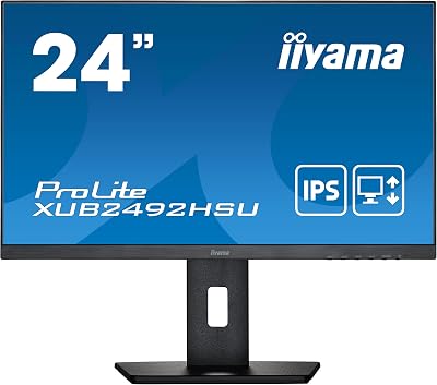 iiyama -B5 24 Inch IPS FHD 1080p Monitor Height Adjustable Stand USB