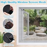BUZIFU Window Screen Mesh 150x500cm Fiberglass Fly Insect Net Black view 3