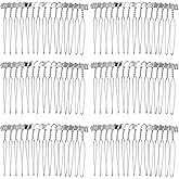 Senkary 10 Pieces Metal Hair Comb Clip Wire Wedding Bridal Veil Combs for Women (15 Teeth, Silver)