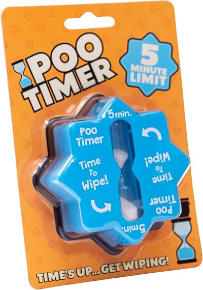 Boxer Gifts Poo Timer Funny Bathroom Wall Clock Blue