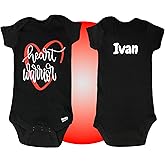 Kikilishop Personalized Heart Warrior Baby Bodysuits - 100% Cotton - CHD Baby Clothing - Heart Surgery Gifts