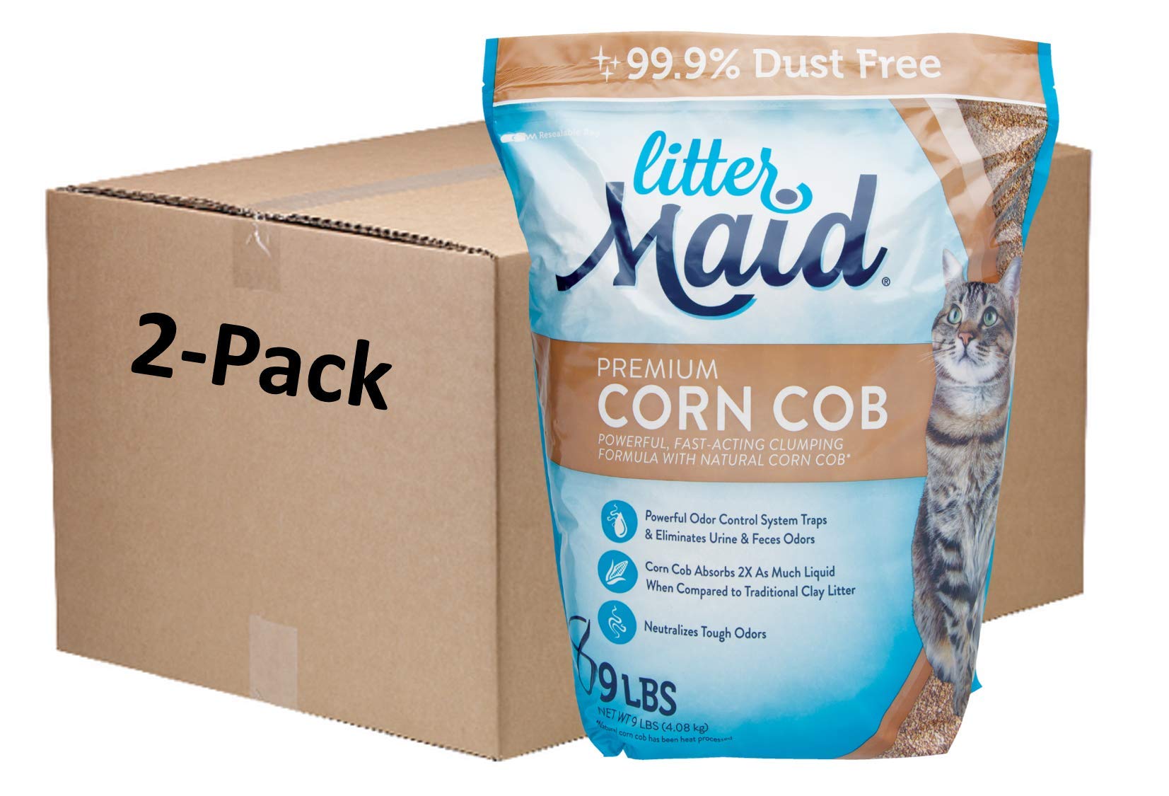 LitterMaid Premium Corn Cob Litter 9 Pound Bag Clumping Formula 18 P | amzdealz