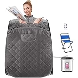 OppsDecor Portable Steam Sauna Spa, Personal Indoor Sauna Tent Remote Control&Chair&Timer Included, One Person Sauna for Ther