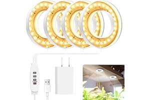 Mosthink Ceiling Grow Lights for Indoor Plants, 192 LEDs Plant Light Full Spectrum, Under Cabinet Plant Growing Lamp with Auto Timer, 10 Dimmable Levels, 3 Modes with Transparent Cover,Corded