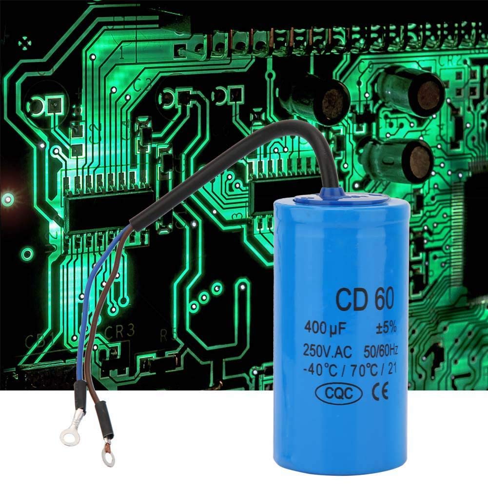 CD60 400 uF Run Capacitor,Motor Capacitor with Wire Lead 250VAC 50/60Hz