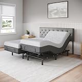 Celestial Aurora Adjustable Bed Base (Frame) + 8 inch Gel Memory Foam Mattress (Firm), Easy Assembly, Head and Foot Lift, Zero Gravity, Memory Positions, CertiPUR-US Bed - Split King