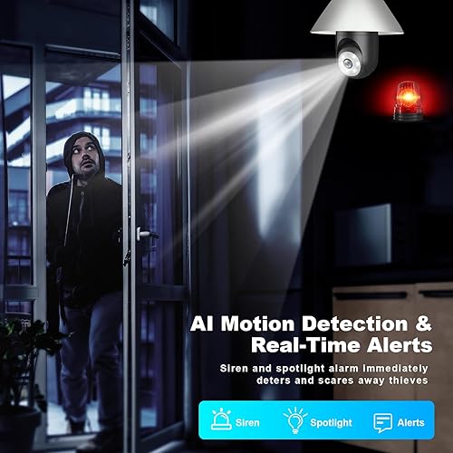 Outdoor Motion Tracking Security Sensor Light With Camera 2K Light