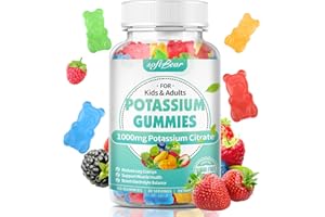 softbear Potassium Citrate Gummies, High Potency Potassium Citrate 1000mg Supports Leg Cramps & Muscle Health Potassium Gummies for Adults & Kids Mixed Fruit Flavor 60 Count