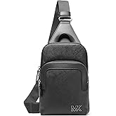 Michael Kors Edison Medium Double Zip Sling Pack, Black Hardware/Black