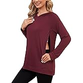 Liu & Qu Women's Nursing Sweatshirts for Breastfeeding with Hidden Zipper Long Sleeve Maternity Hoodie Causal Clothes