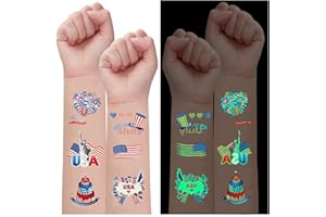 XUTENGY 4th of July Temporary Tattoos Stickers American Flag Red White and Blue Party Supplies， Fourth of July USA Party Decorations Patriotic Party Favors，Independence Day，Memorial Day