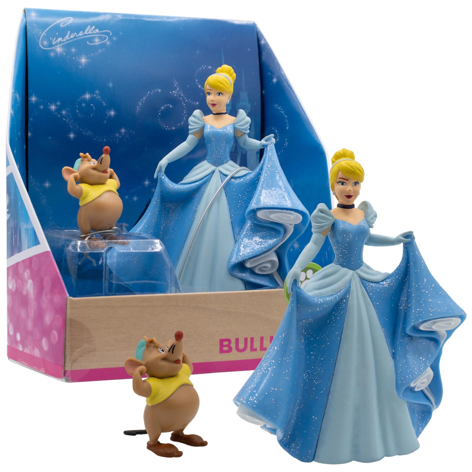 Bullyland 13438 Toy Figure Set Cinderella and Karli from Walt Disney Cinderella, Detailed Ideal as a Small Gift for Children from 3 Years