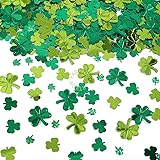 St Patricks Day Table Decorations Confetti | Shamrock Foil Glitter Confetti Lucky Irish Clover Party Confetti for St Patricks