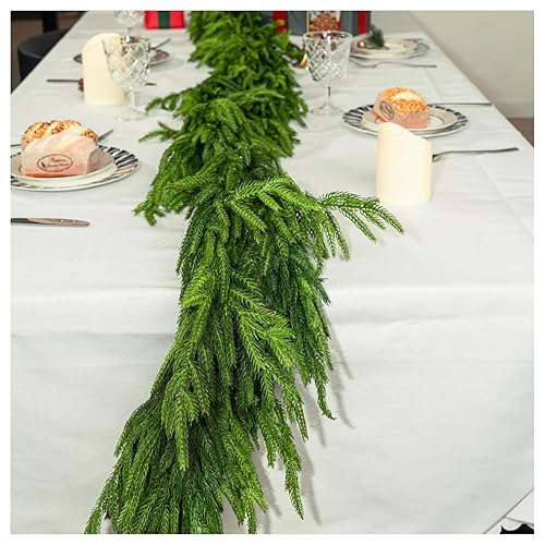 Christmas Decorations, Christmas Ornaments, Garland, 1.8M Decorations Norfolk Pine Stairs with A Bell Door Xmas Green Garland Fireplace Prelit Xmas Staircase Bannister Mantlepiece Holly