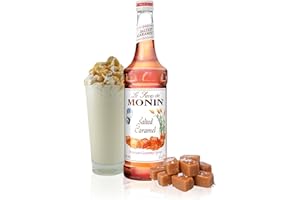 Monin - Salted Caramel Syrup, Natural Flavors, Great for Mochas, Lattes, Smoothies, Shakes, and Cocktails, Non-GMO, Gluten-Free (750 ml)