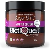 BiotiQuest Sugar Shift Starter Culture | Live Cultures | 45 Batches | Homemade Yogurt Starter, No Cellulose, No Preservatives, Digestive Health, Sugar Metabolism