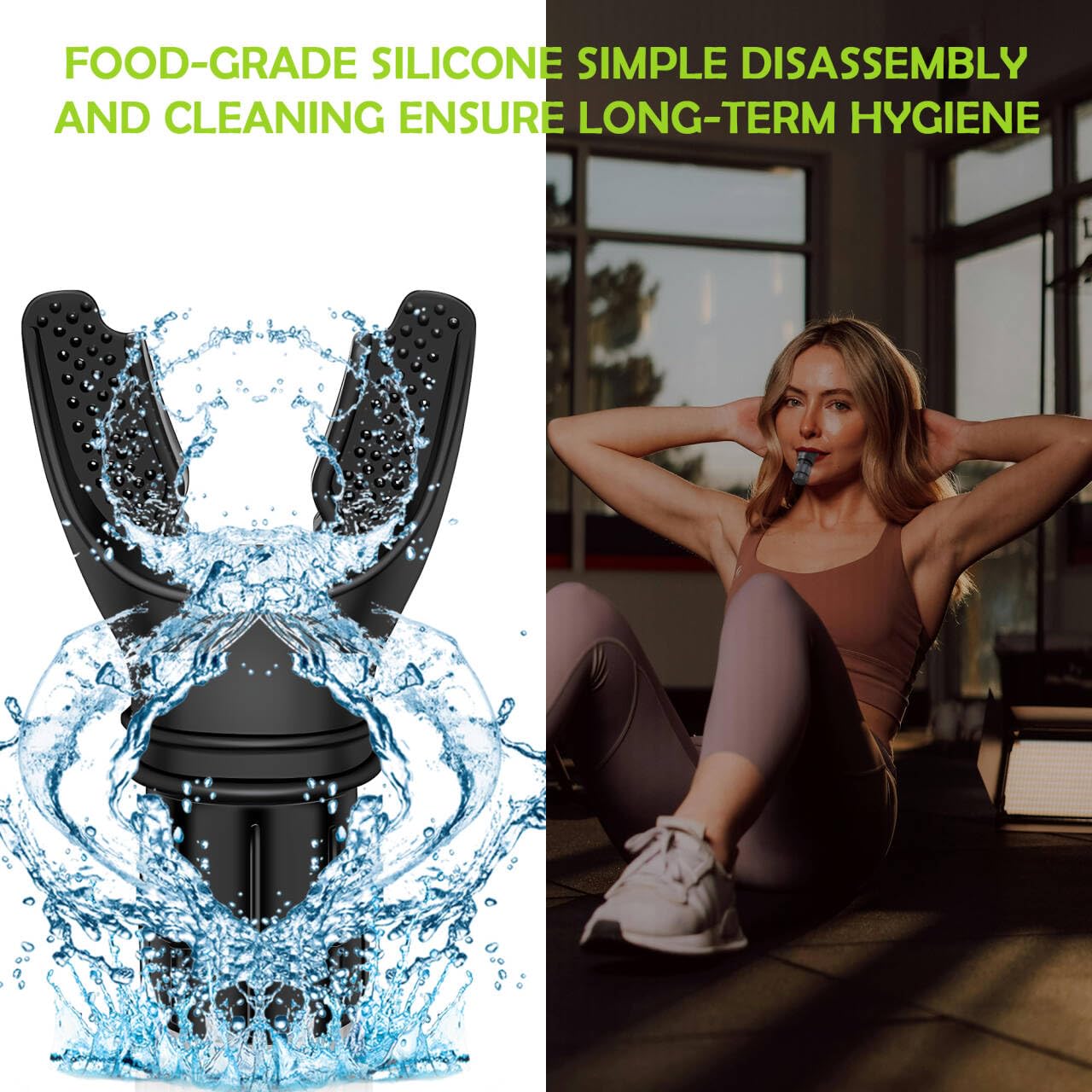 Hiyniaz Portable Muscle Trainer, Exercise Trainer with Resistance Adjustable, Exercise Device with Variable Settings, Easy to Clean and Use, Present for Exerciser(Black)