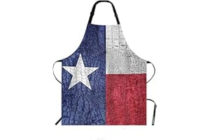 WONDERTIFY Texas State Flag Apron,The Flag Painted on Luxury Crocodile Bib Apron with Adjustable Neck for Men Women,Suitable for Home Kitchen Cooking Waitress Chef Grill Bistro Baking BBQ Apron