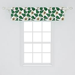 Ambesonne Avocado Window Valance, Pattern with