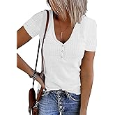 lime flare Women Summer Ribbed Knit T Shirt Tee Tops Casual Dressy Rib Tshirt Tunic