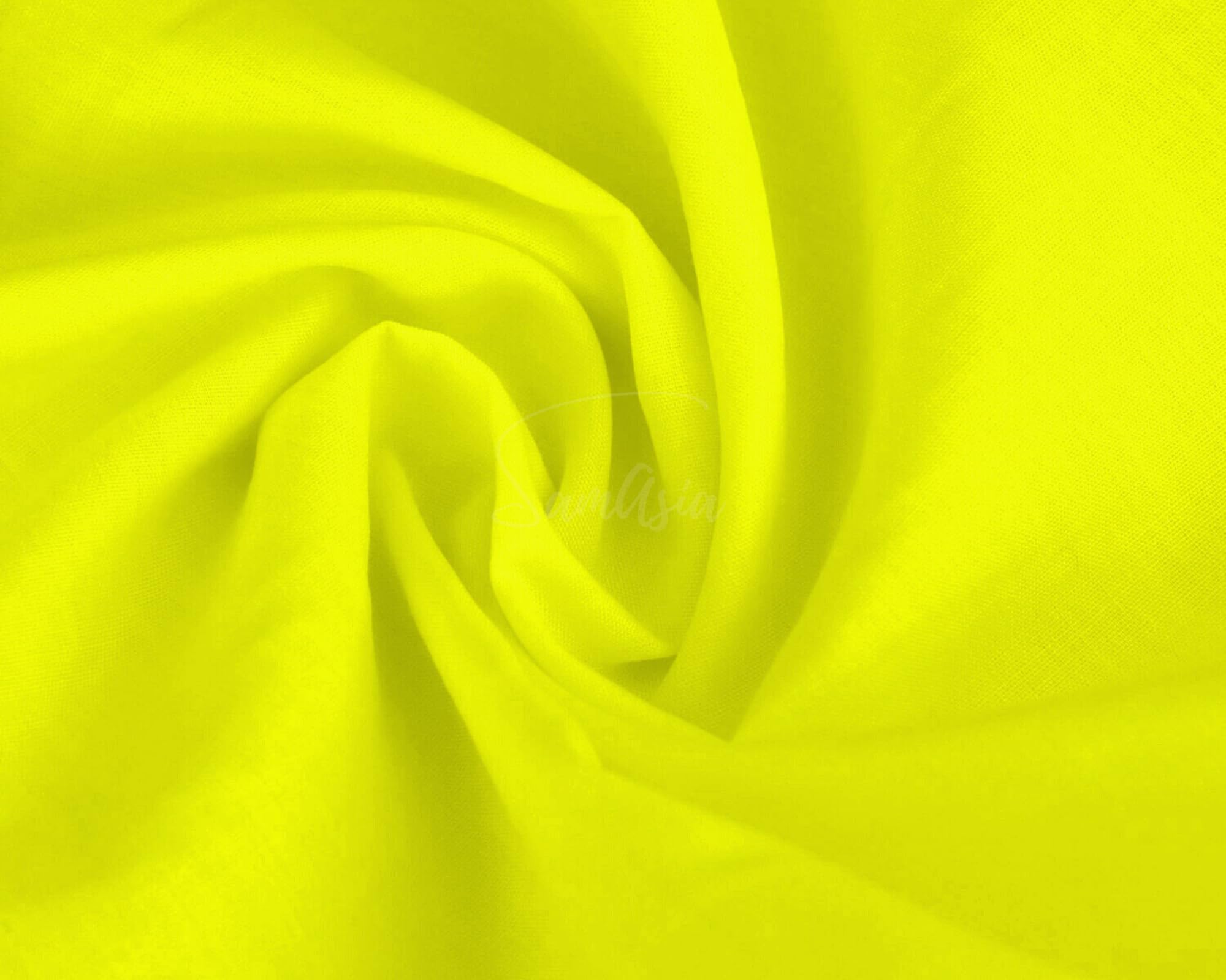 Plain Yellow Polycotton Fabric for Dressmaking, Art & Craft, Sewing, Quilting | 45'' - 115 cm Wide| Precut Length 10m — image 1