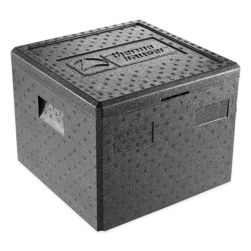 Thermohauser EPP Thermo Box Pizza, Black, with Lid - 32.5 Litres - 41 x 41 x 32.5 cm - Pizza Box for Delivery Service