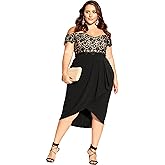 City Chic Womens City Chic Plus Size Dress Lace Glamou Ff