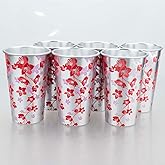 TJ Color Changing Aluminum Metal Cups, Reusable Party Cup Set, Aluminum Drinking Cups, Set of 6, 15 oz