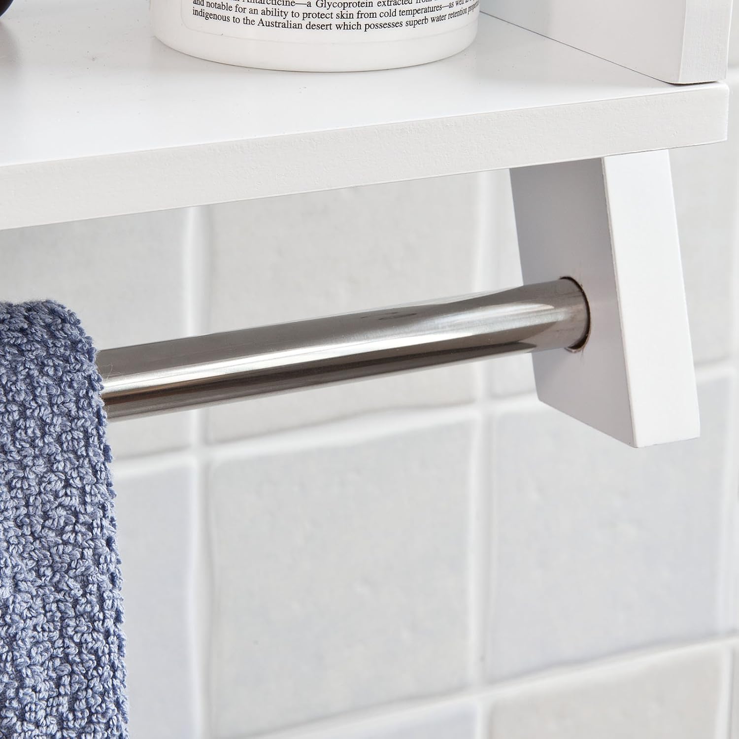 SoBuy® FRG117-W Wandregal,Handtuchhalter,Badregal zur Wandmontage mit 2