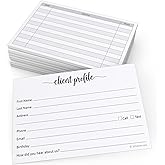 321Done Client Profile Cards, Made in USA - 4x6 White, Customer Information Form for Small Business, Salon, Spa, Hairdresser, Stylist, Nail Salons Supplies, 50-Pack