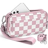 BIAOTIE Wristlet Wallets for Women, Small Crossbody Purses Travel Pouch Phone Nylon Wrist Wallet Shoulder Purse