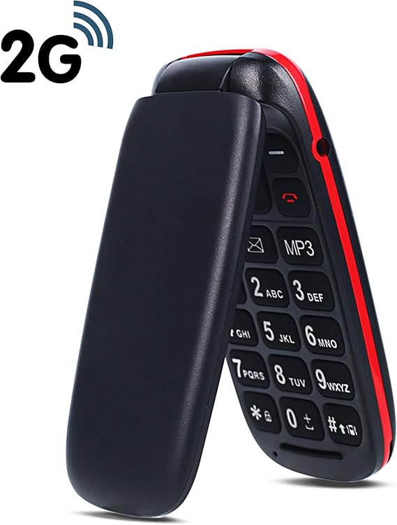 GSM Sim Free Mobile Phone Unlocked,Easy to Use Dual Sim Flip Top Pay as You Go Feature Phone