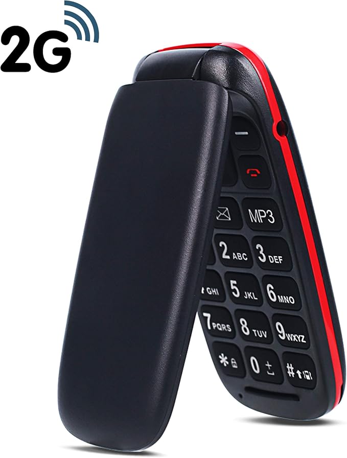 GSM Sim Free Mobile Phone Unlocked,Easy to Use Dual Sim Flip Top Pay as