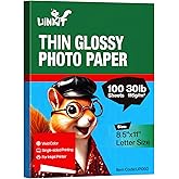 Uinkit 30lb Very Thin Glossy Photo Paper 8.5x11 Single Side Flyer Paper DIY Chip Bag 115gsm 100 Sheets Photos Picture for Ink