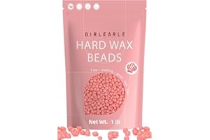 GIRLEARLE Hard Wax Beads, 1lb Wax Beans for Hair Removal Sensitive Skin with Rose Formula, Perfect for Full Body, Facial, Brazilian Bikini, and Legs at Home Wax Refill for Women Men (pink)