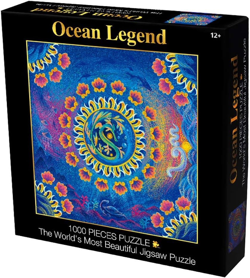 Round Jigsaw Puzzles 1000 pieces Landscape Puzzles for Adults Kids and Teens Brain IQ Developing Toys (Square ocean legend)