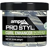 AmPro Pro Styl Curl Enhancer - Gel Activator with Olive Oil to Moisturize and Define Coils and Waves - Helps Protect and Hydrate Hair Shaft - Tames and Adds Shine to Tresses - Extra - 32 oz