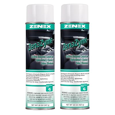 Zenex ZenaZyme Active Enzyme Carpet & Upholstery Cleaner - Professional-grade Stain Remover | Deep Foaming Formula for Carpets, Upholstery, & Interiors | Fresh Scent | 20 oz (2 Pack)