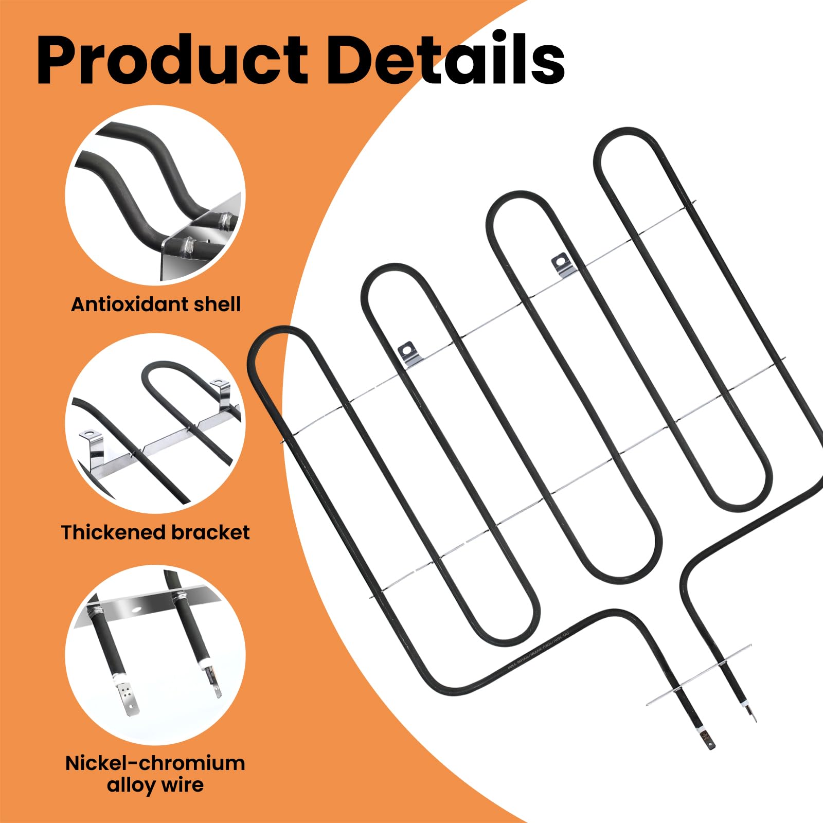 KTXzxdr W11238400 W10544952 240V 4000w Oven Broil Heating Element,Replaces PS12578760 AP6333402 4591414 EAP12578760 Part Number