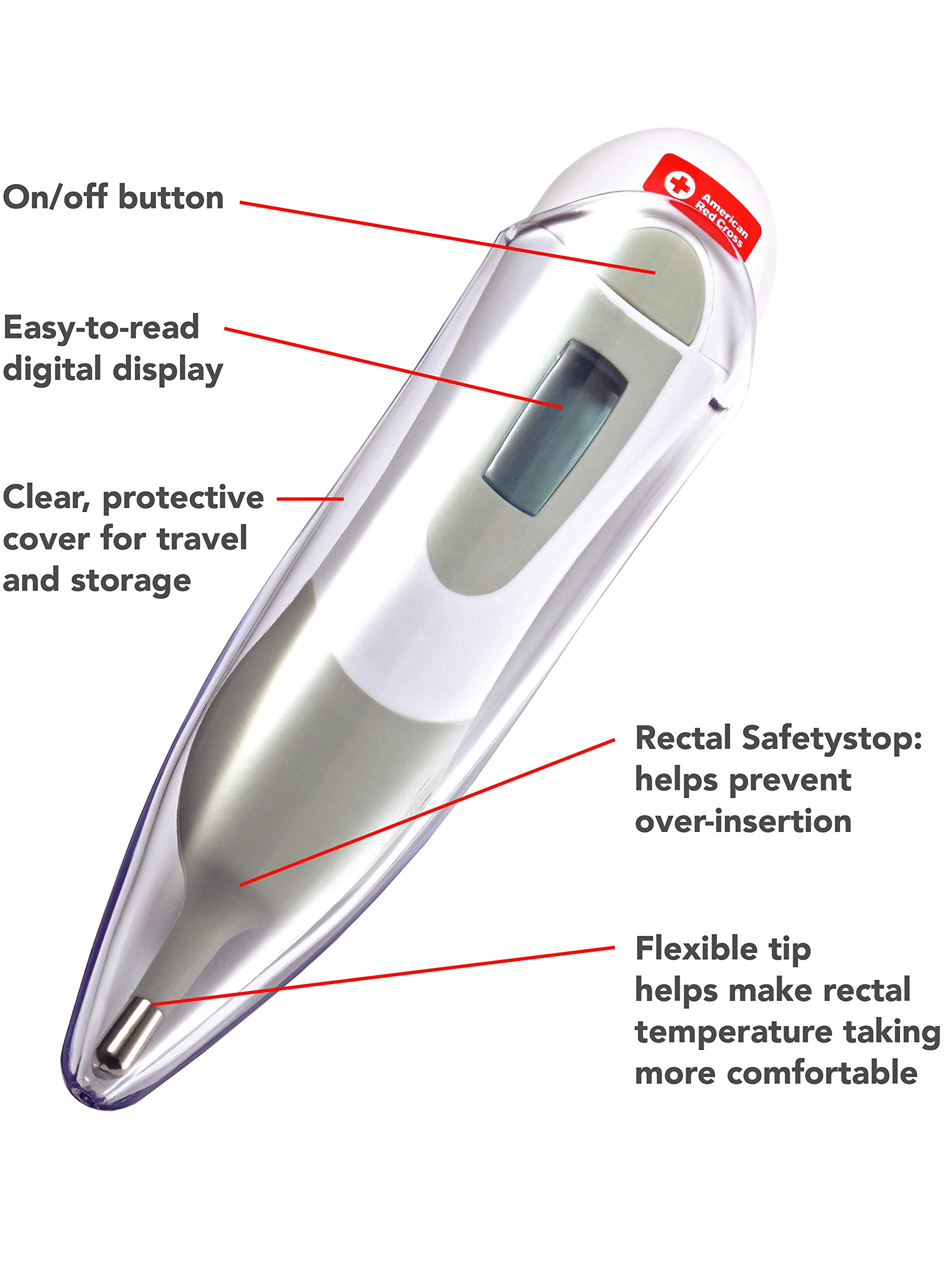 The First Years American Red Cross Multi-use Digital Thermometer - Baby Thermometer - Easy to Read LCD Screen - Baby Essentials