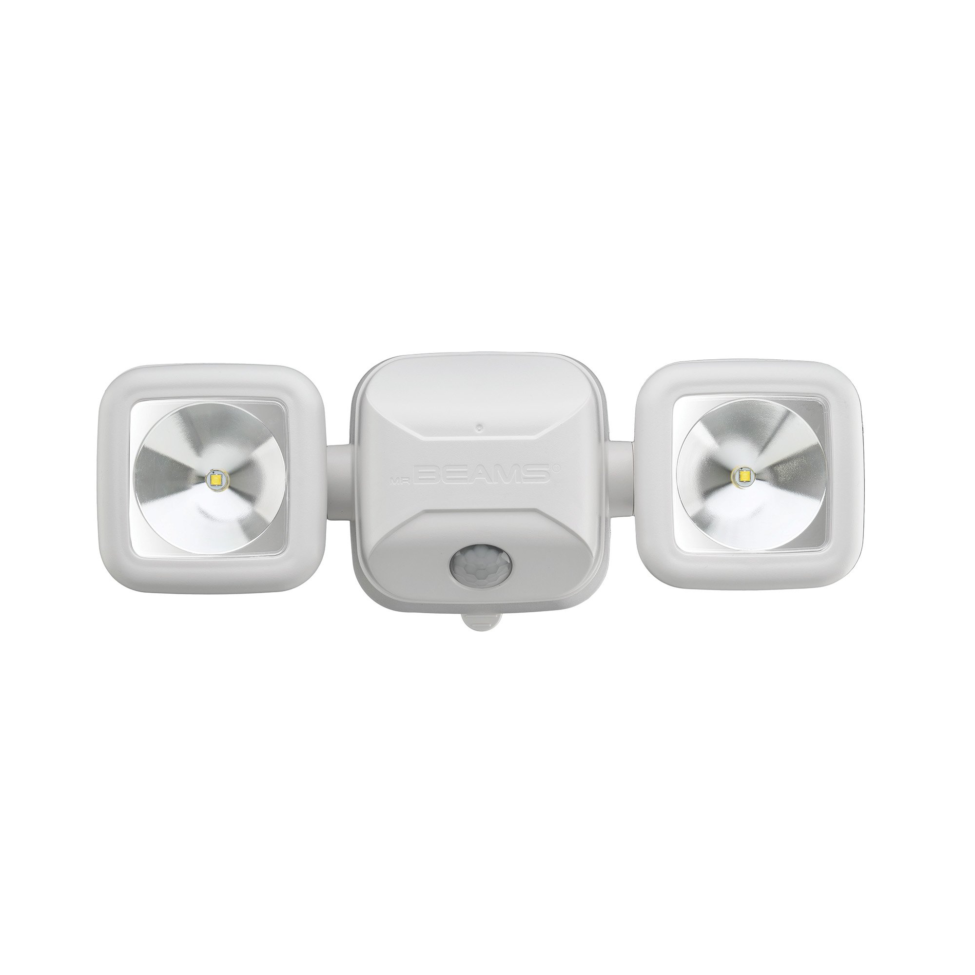 Mr Beams High Performance Wireless Battery Powered Motion Sensing LED Dual Head Security Spotlight, Plastic, White, 500 lm