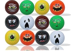GBM GOLF BALL MANUFACTURERS Halloween Golf Balls – 12 Pack: Assorted Frightening Novelty Designs for Spooky Rounds